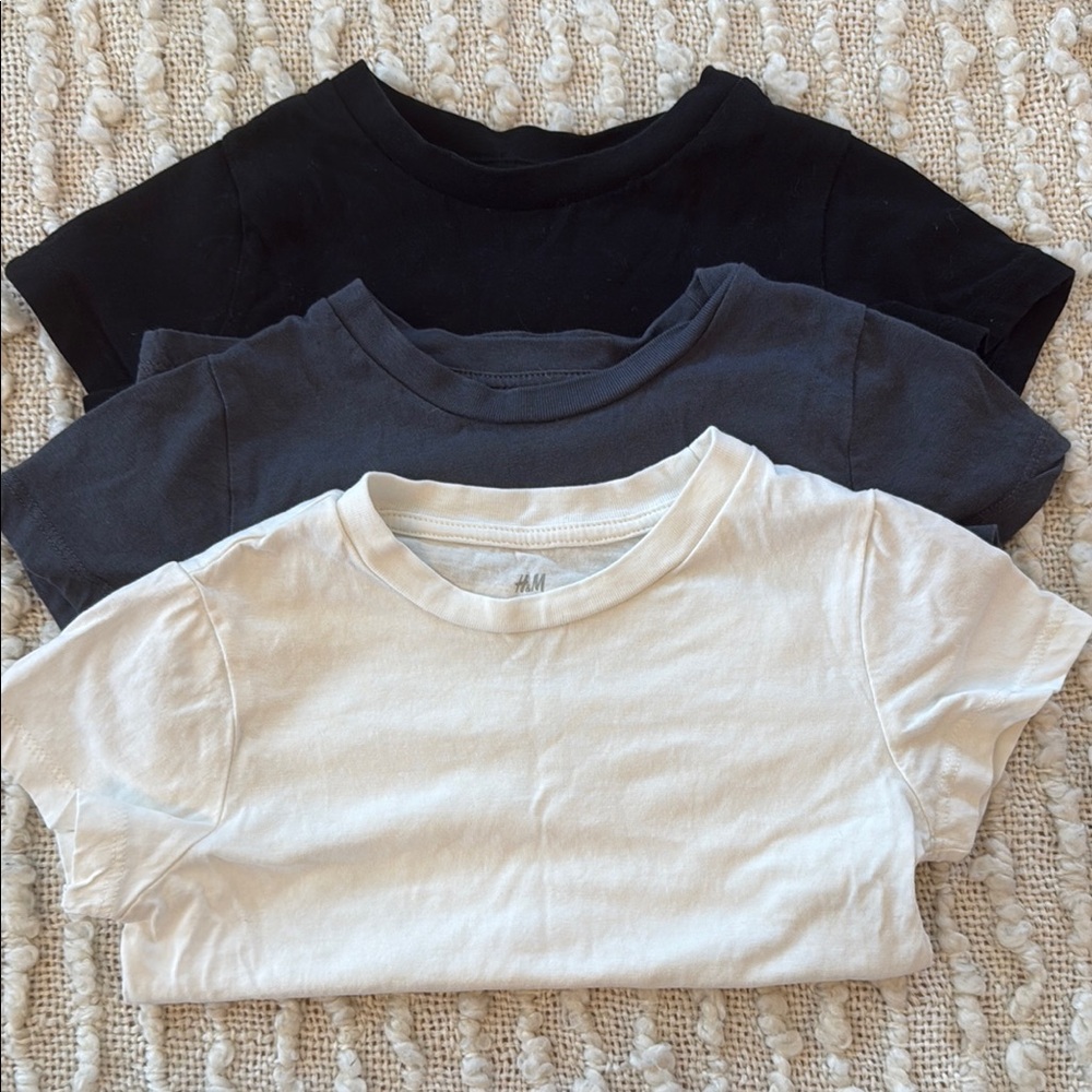 H&M Neutral Short Sleeve Tees pack of 3